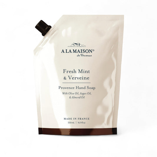 A LA MAISON Hand Soap Refill Pouch - Fresh Mint & Verveine - Liquid Hand Wash Refill, Eco-Friendly & Recyclable - Plant-Based, Biodegradable, Made in Beauty & Personal Care A LA MAISON