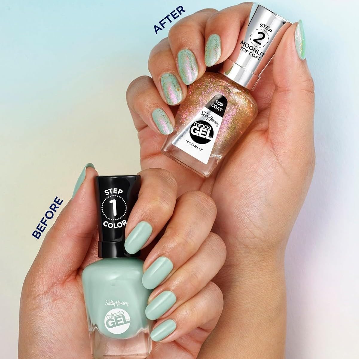 Sally Hansen Miracle Gel Salon Quality Nail Polish | Gel-Like Formula, Two-Step System, No UV Light Needed, Long Lasting | Opaque, Glossy | 762 Leaf