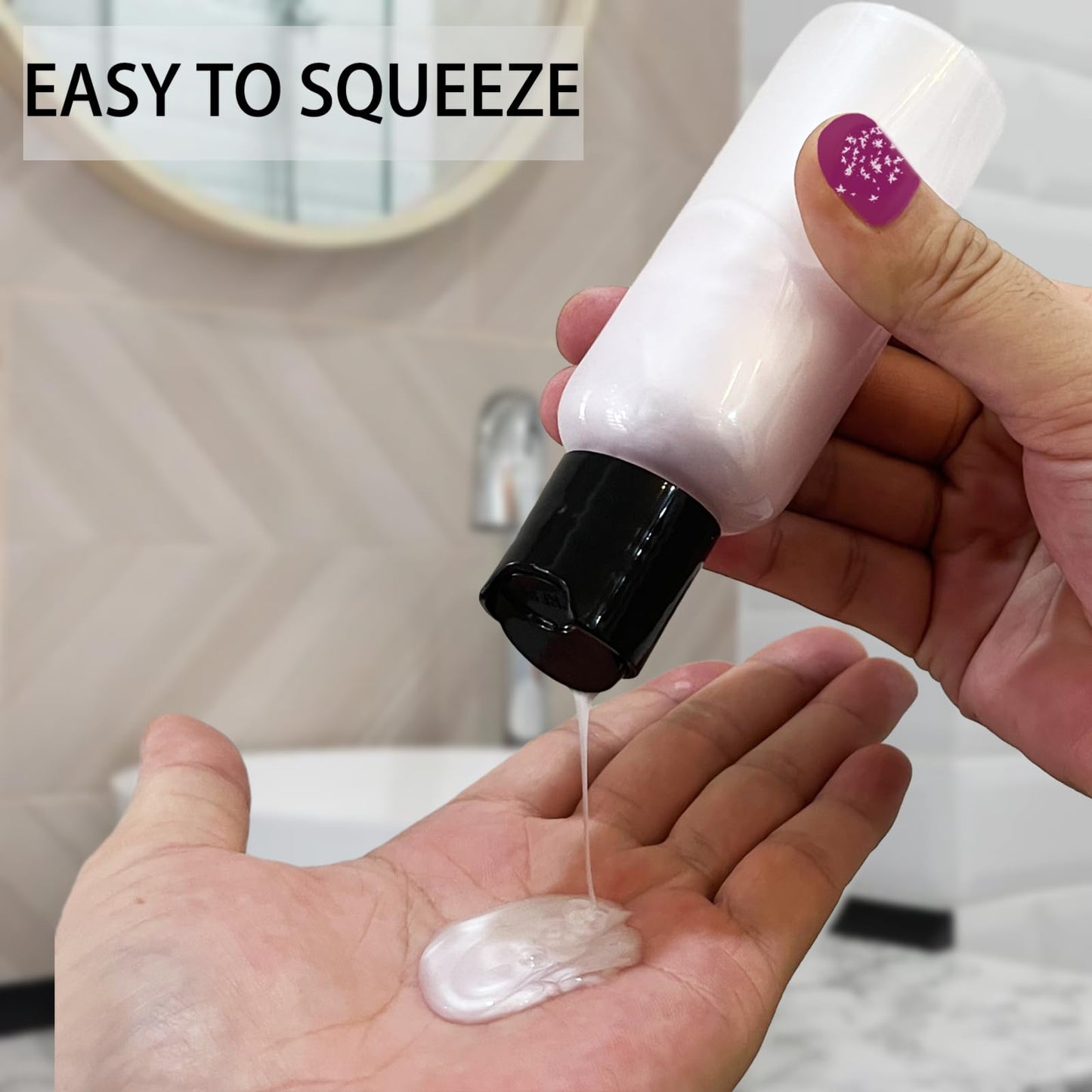 DNSEN 5 Pack 3.4 oz Travel Bottles for Toiletries TSA Approved Leakproof Plastic Empty Travel Size Bottles Containers with Labels Beauty and Personal Care DNSEN