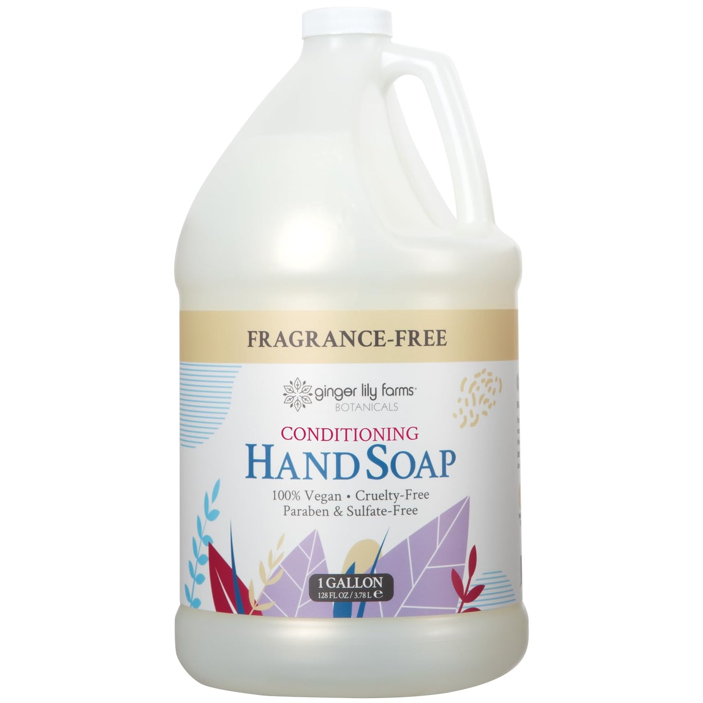 Ginger Lily Farms Botanicals All-Purpose Liquid Hand Soap Refill, Fragrance Free, 100% Vegan & Cruelty-Free, 1 Gallon (Pack of 4) Beauty & Personal Care Ginger Lily Farms