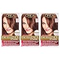 L'Oreal Paris Excellence Creme Permanent Hair Color, 6 Light Red Brown,100 percent Gray Coverage Hair Dye, Pack of 3