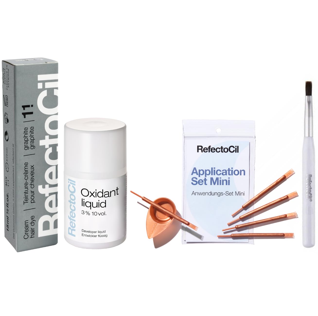 RefectoCil Hair Tinting Kit - Cream Dye + Liquid Developer - Graphite #1.1 Beauty and Personal Care Refectocil Default Title