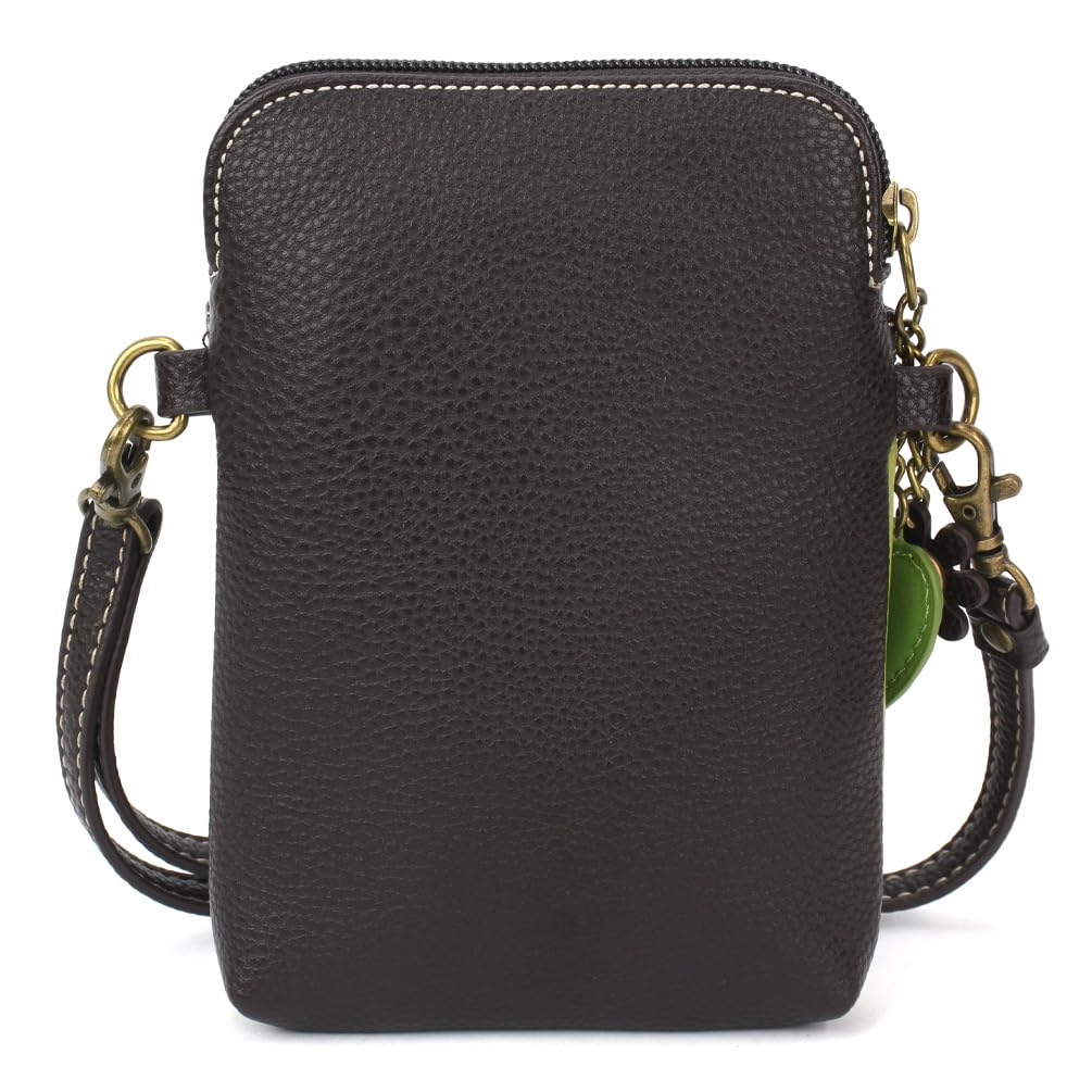 CHALA Plant Life Collection Cell Phone Crossbody Purse-Women PU Leather/Canvas Multicolor Handbag with Adjustable Strap - Fireweed - green