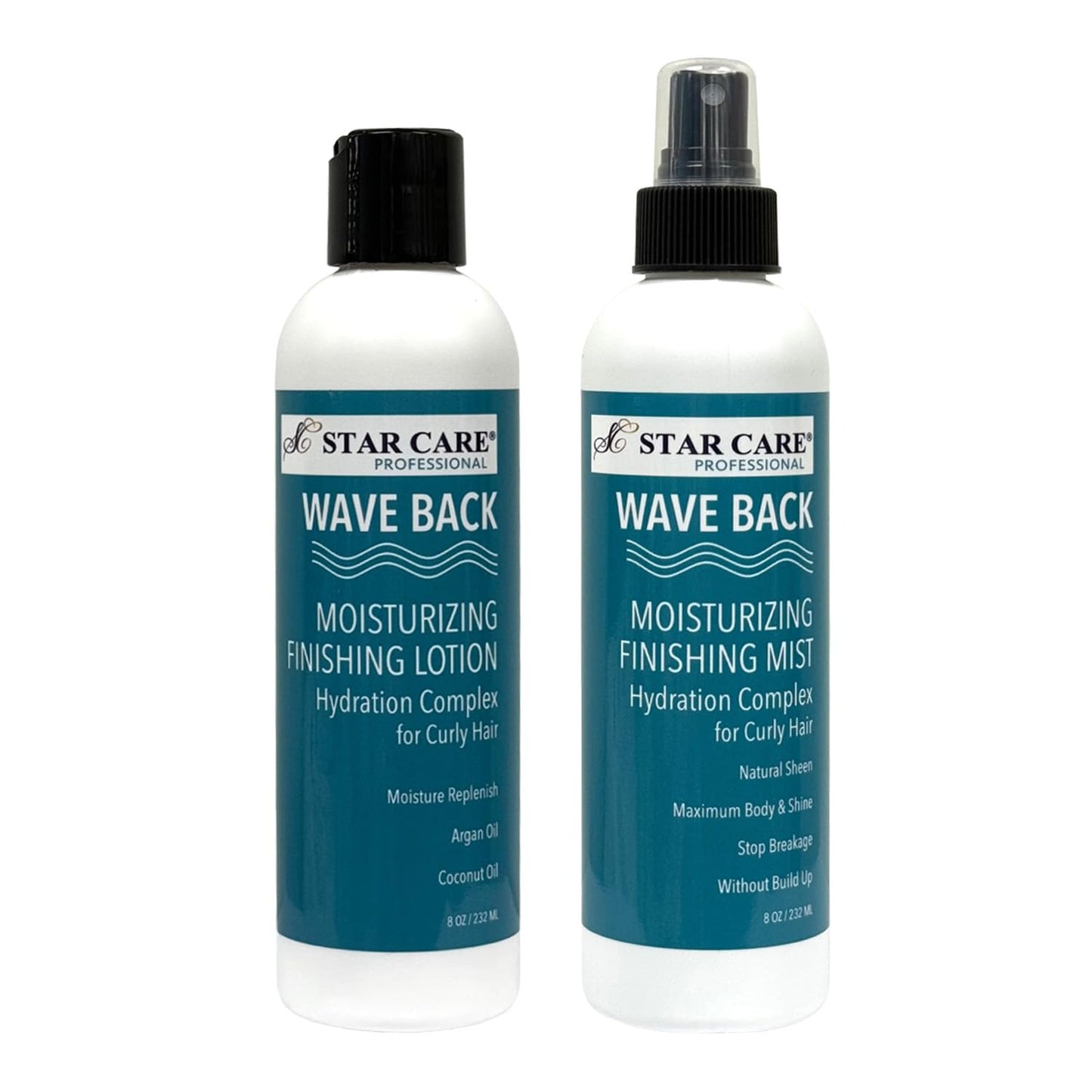 STAR CARE Wave Back Curl Lotion & Mist Set Curl Defining Leave-In Lotion, Enhancing Finishing Mist for Curly & Wavy Hair, Anti-Frizz Hydrating Bundle