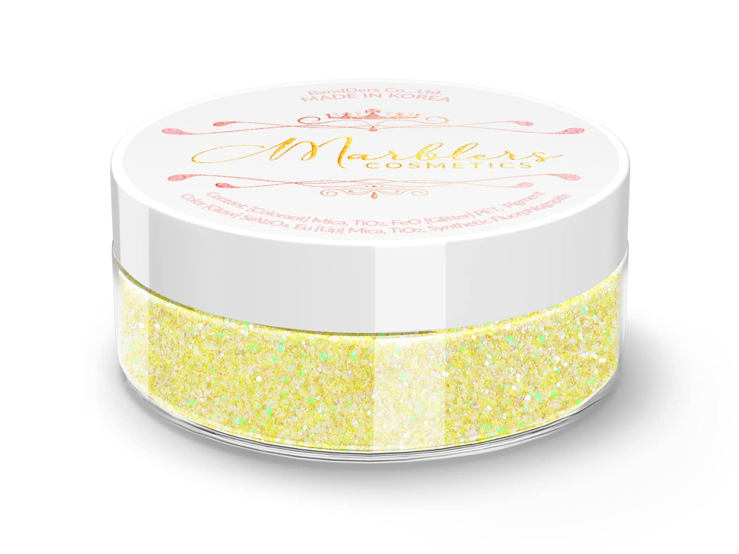 MARBLERS Holographic Face & Body Glitter [Unicorn Yellow] 0.18oz (5g) | Non-Toxic | Vegan | Cruelty-Free | Festival, Rave & Party Makeup | Eye, Hair