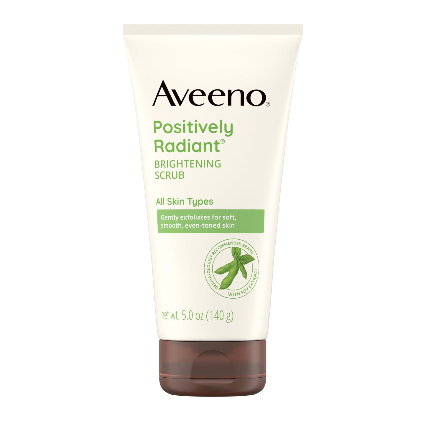 Aveeno Positively Radiant Skin Brightening Exfoliating Daily Facial Scrub, Gentle with Moisture-Rich Soy Extract, Helps Improve Skin Tone & Texture
