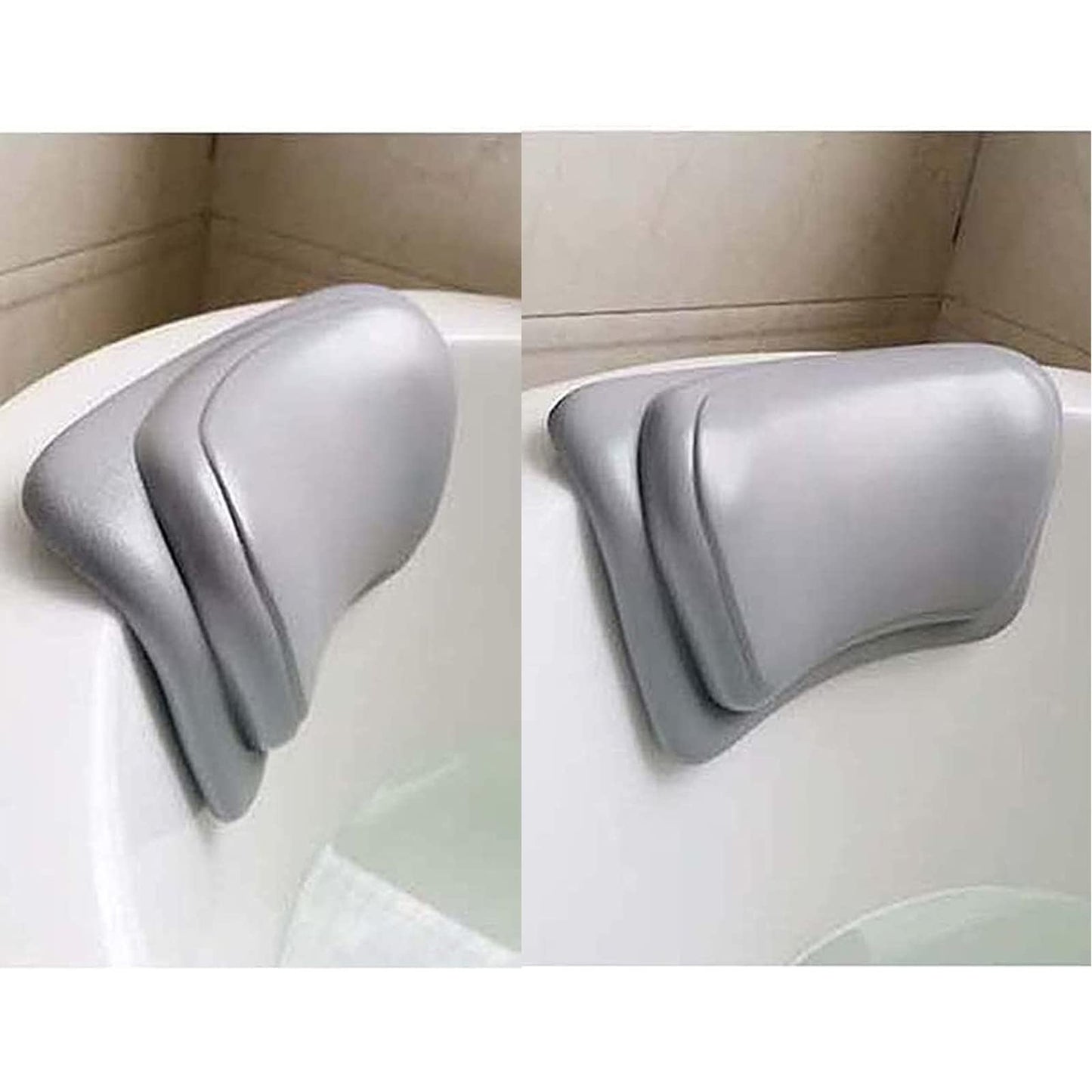 LNGCLTEZ Ergonomic Bath Tub Pillows with Suction Cups, Bath Pillow for Tub, Bathtub Pillow Rest for Home Spa, Soft, Waterproof Headrest,Grey Beauty and Personal Care LNGCLTEZ