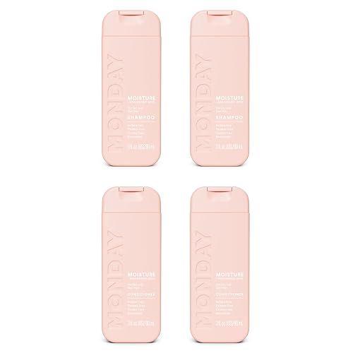 MONDAY Haircare MOISTURE Shampoo + Conditioner with Hyaluronic Acid & Shea Butter for Dry & Dull Hair 90 mL (Dual Set)