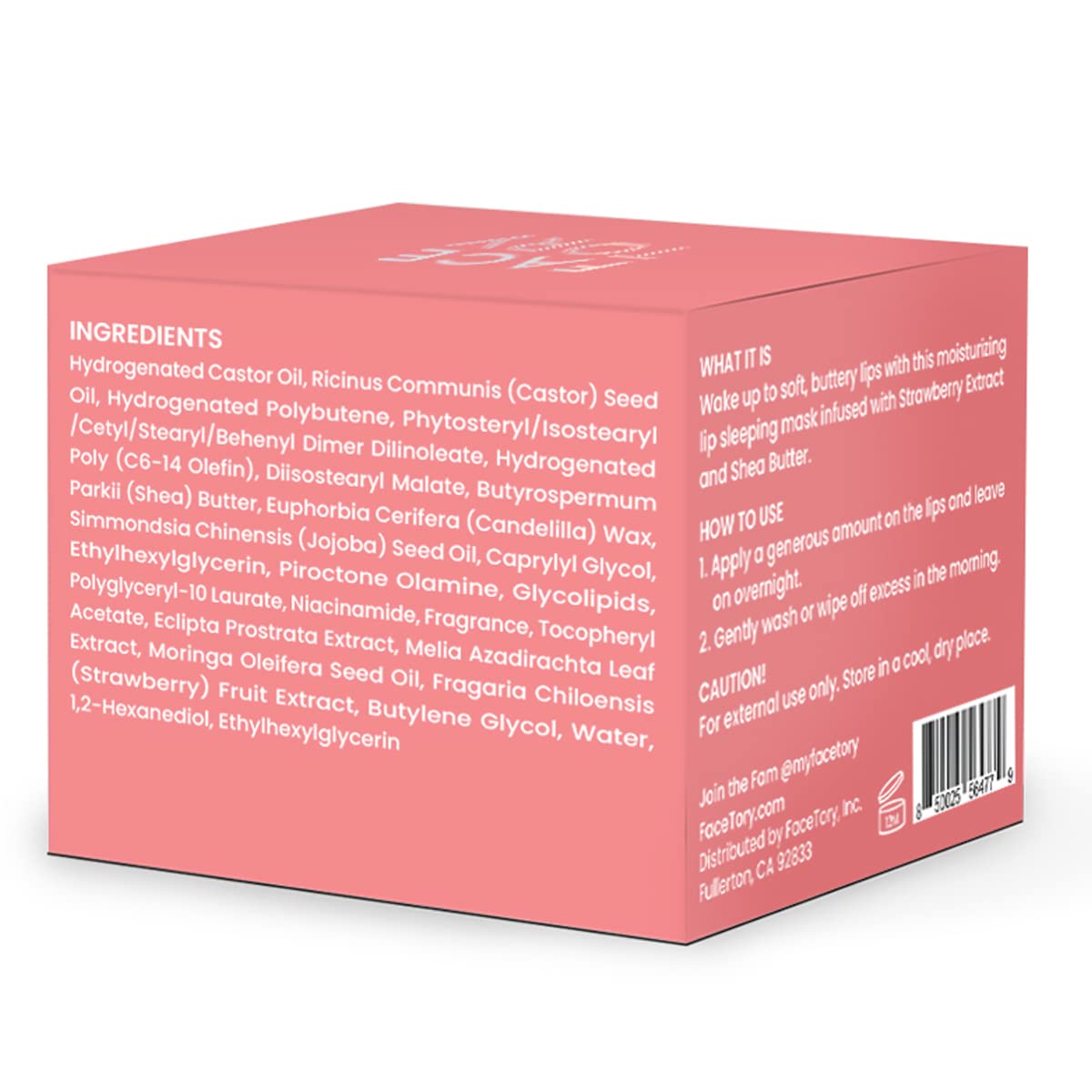 FaceTory Berry Jam Lip Sleeping Mask 10g – Strawberry & Shea Butter for Soft, Moisturized, Nourished Lips | Protects Dry, Cracked & Chapped Lips