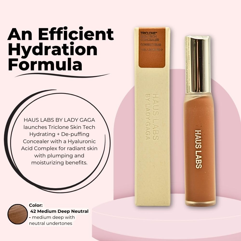 Haus Labs Triclone Skin Tech Hydrating + De-puffing Concealer with Fermented Arnica - 42 Medium Deep Neutral