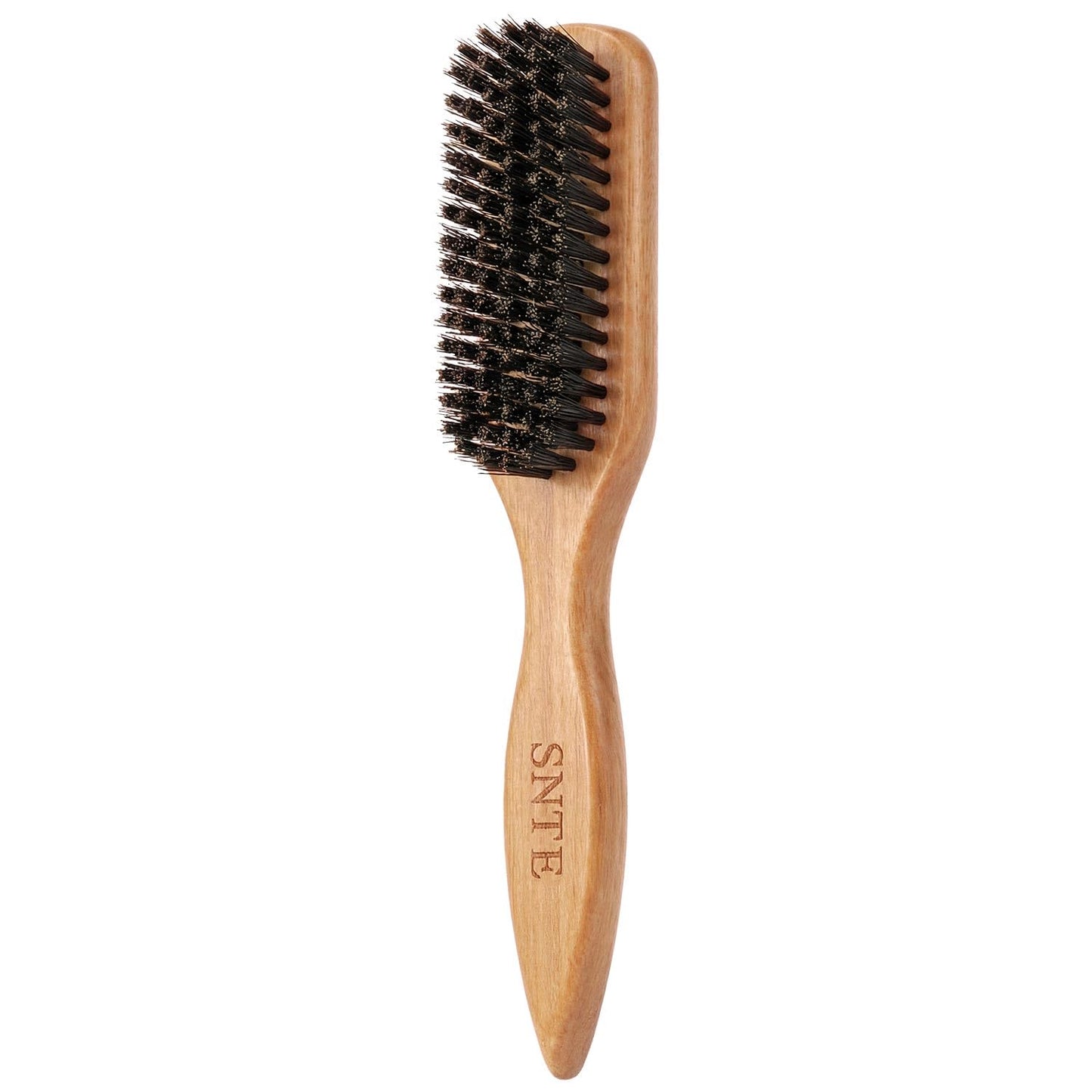 100% Boar Bristle Slick Back Hair Brush | Natural Peach Wood Handle | Restores Shine, Controls Frizz, Smooths Flyaways | Teasing Adds Volume Styling Beauty and Personal Care Samnyte