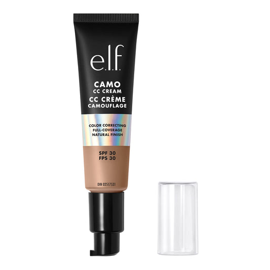 e.l.f. Camo CC Cream, SPF 30 Color-Correcting Medium-To-Full Coverage Face Foundation, Delivers An Airbrushed Finish, Vegan & Cruelty-Free, Medium 370