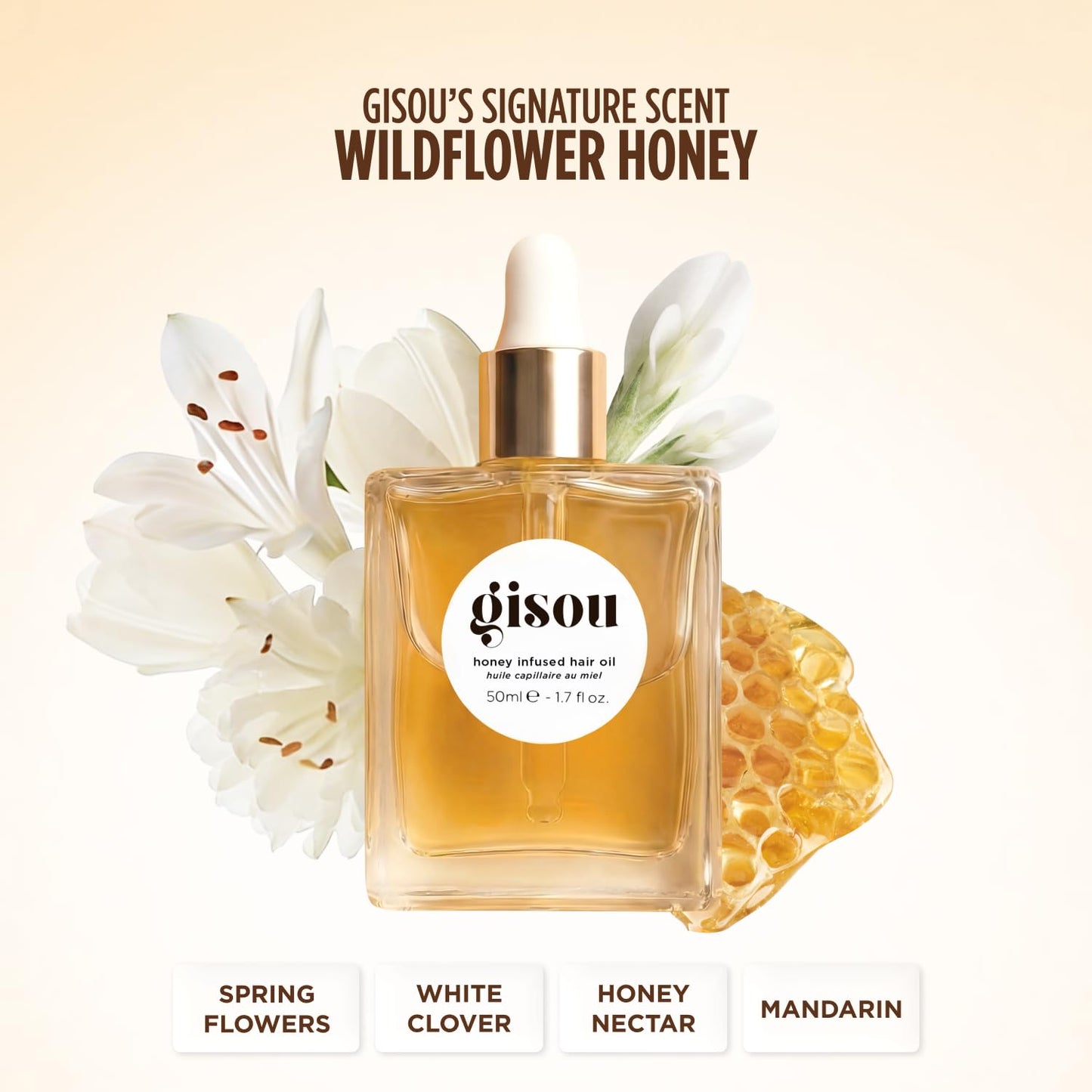 Gisou Honey Infused Hair Oil (1.7 Fl Oz) Beauty and Personal Care Gisou