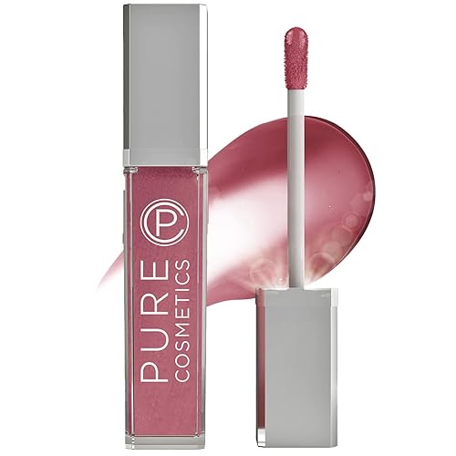 Pure Illumination Light-Up Lip Gloss with LED-Lit Applicator Brush + Side Mirror, Non-Sticky, Moisturizing Hydrating Lip Glosses with Lanolin, Jojoba
