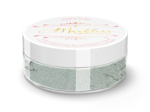 MARBLERS Fine Natural Mica Powder [Teal Gray] 0.11oz (3g) | Highly Pigmented | Non-Toxic, Vegan, Cruelty-Free | Eyeshadow, Body Butter, Nail Polish