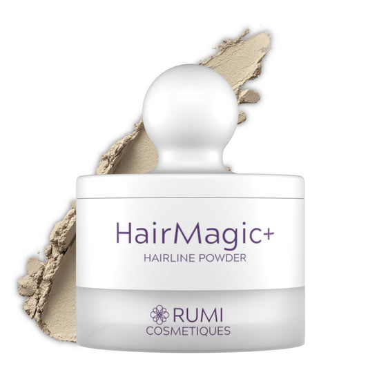 Rumi Cosmetiques HairMagic+ Root Touch Up Powder for Mature Women - Instant Gray Hair Coverage & Hairline Filler - Water-Resistant, Natural Finish