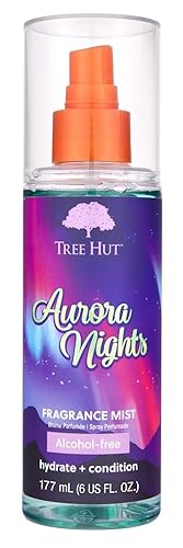 Tree Hut Aurora Nights Fragrance Mist, Hydrating, Alcohol-Free Formula, Cozy Scent with Warm Pistachio and Toasted Marshmallow Notes, 6 fl oz