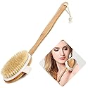 Bath Body Brush & Shower,Dry Skin Brushing with 100% Natural Boar Bristles & 16 inches Long Bamboo Detachable Handle,Back Scrubber for Exfoliates