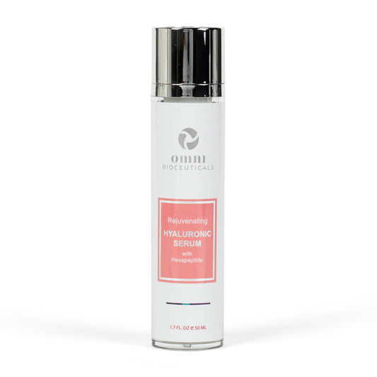 Omni Bioceuticals Rejuvenating Hyaluronic Serum with Hexapeptides, Deep Hydration, Instant Plumping, Fast Absorbing, Anti-Gravity Peptide, Sensitive Beauty & Personal Care Omni Bioceuticals