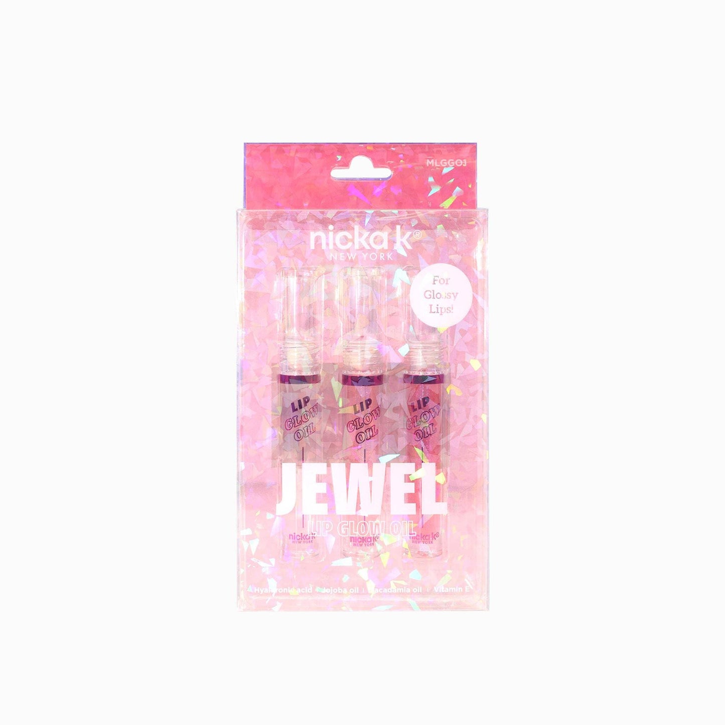 NICKA K NEW YORK Jewel Lip Glow Oil, Glossy Lips, Smooth, Lightweight, Non-Sticky (MLGGO1 Ruby Rose)