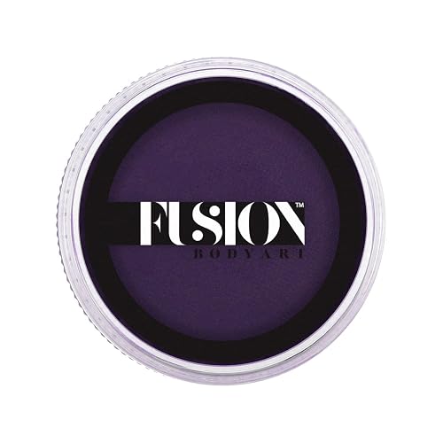 Fusion Body Art Pro Face Paint | Prime Deep Purple (32gm), Professional Quality Water Activated Face and Body Paint Supplies Single Makeup Cake