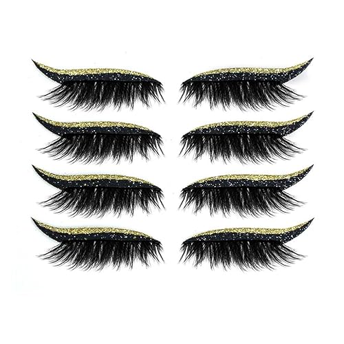 ICRPSTU 4 Pair Reusable Eyeliner and Eyelash Stickers,7 Color Waterproof Eye Shadow Template, Eyeliner Stencil Pads for The Perfect Winged Tip…