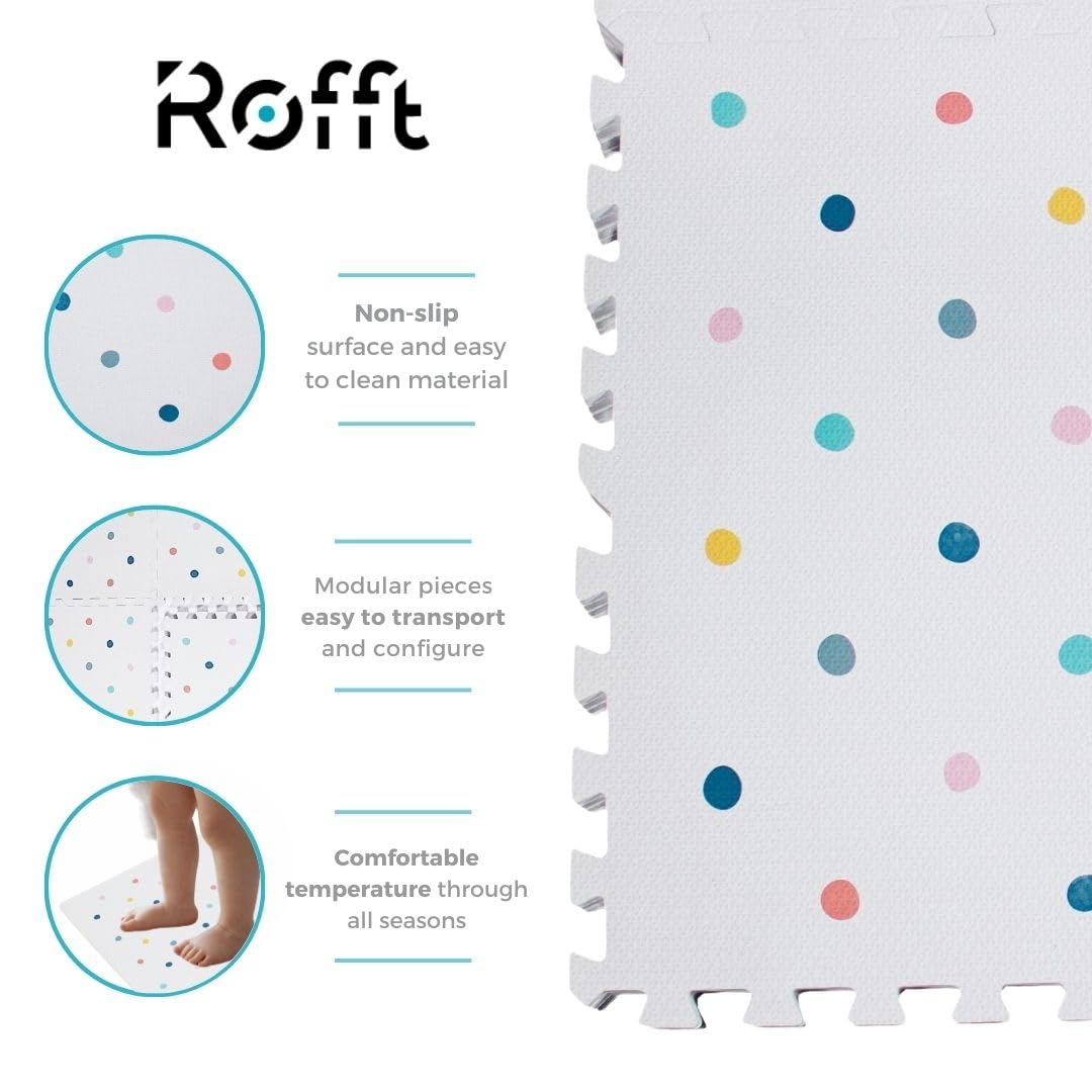Soft Non-Toxic Baby Play Mat XXL – 9 PCS 24"x24" EVA Foam Interlocking Tiles, Colorful Puzzle Floor Mats for Kids, Nursery & Playroom