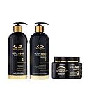 ULTRA GOLD - PROFESSIONAL BRAZILIAN KERATIN TREATMENT BUNDLE (Detox Shampoo 500ml + Keratin Treatment 500ml + Mask 500ml)