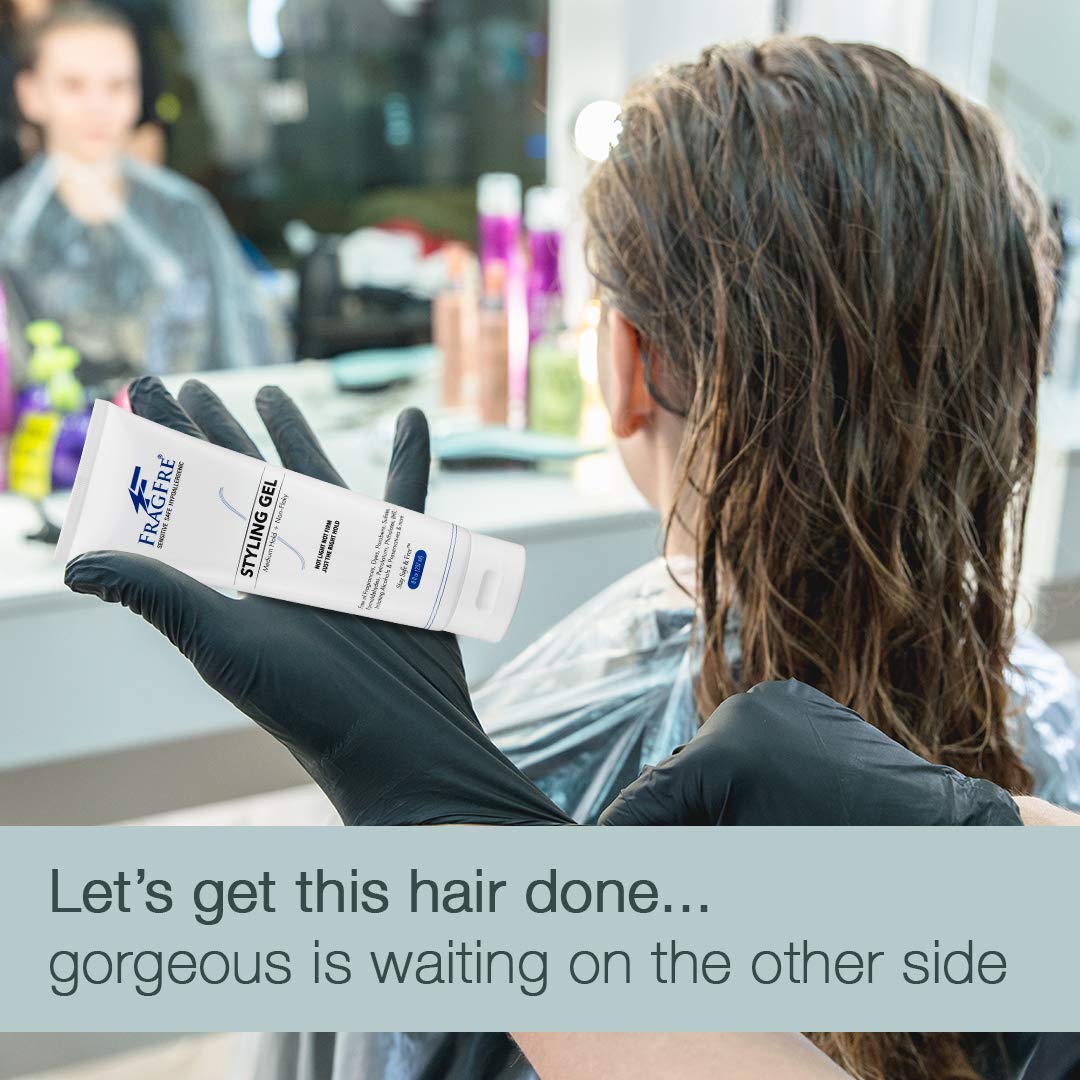 FRAGFRE Styling Gel Fragrance Free 8 oz Medium Hold - Hair Styling Gel for Sensitive Skin - Hypoallergenic Parabens Free - Gluten Free Vegan Cruelty