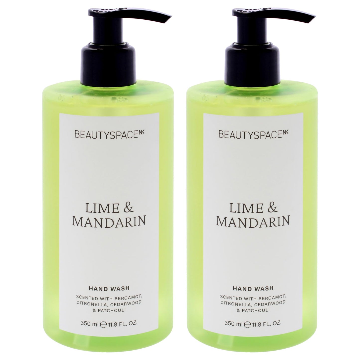 Beauty Space Hand Wash - Lime and Mandarin by BeautySpace for Unisex - 11.8 oz Hand Wash - Pack of 2