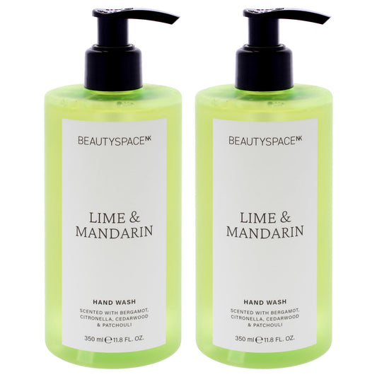 Beauty Space Hand Wash - Lime and Mandarin by BeautySpace for Unisex - 11.8 oz Hand Wash - Pack of 2
