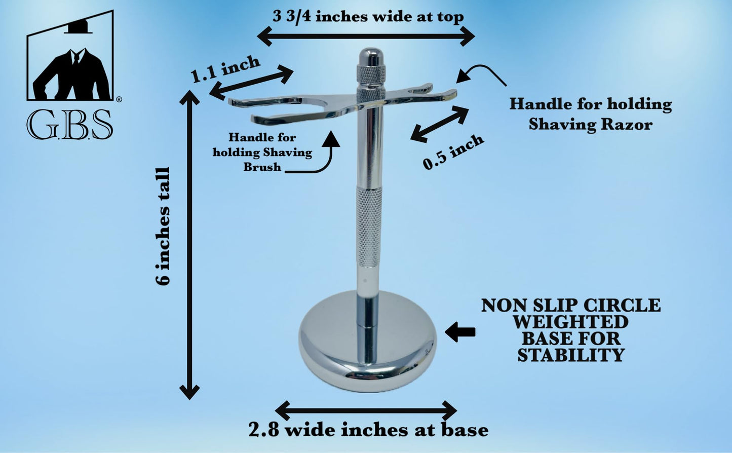 G.B.S Shaving Gift Set, Long Handle Double Edge Safety Razor, Alum Aftershave Block, Chrome Bowl with Natural Shave Soap, Shaving Brush Grooming Kit Beauty and Personal Care G.B.S