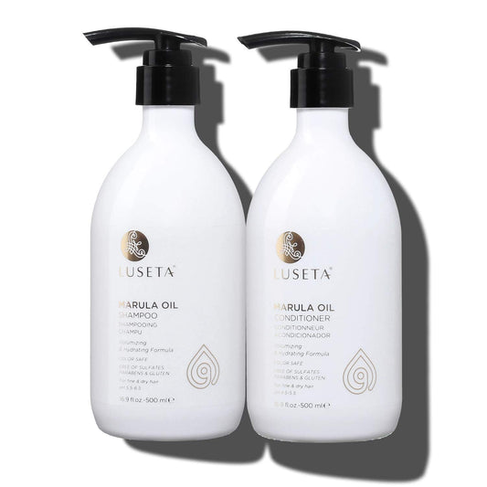 Luseta Marula Oil Shampoo and Conditioner Set for Dry Damaged Hair - Moisturizing Set for Frizz Control, Split End Repair, Smooth Shiny Hair for All