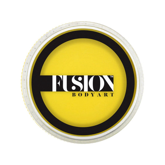 Fusion Body Art Pro Face Paint | Prime Bright Yellow (32gm), Professional Quality Water Activated Face and Body Paint Supplies Single Makeup Cake