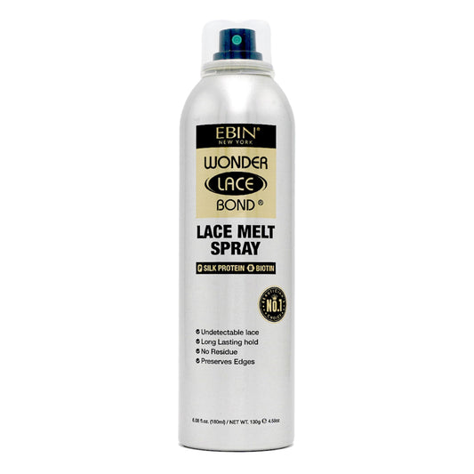 Wonder Lace Melt Aerosol Spray - Silk Protein Biotin Infused 6.08 fl.oz./180ml Preserves Edges & Undetectable Lace Long lasting hold No Residue