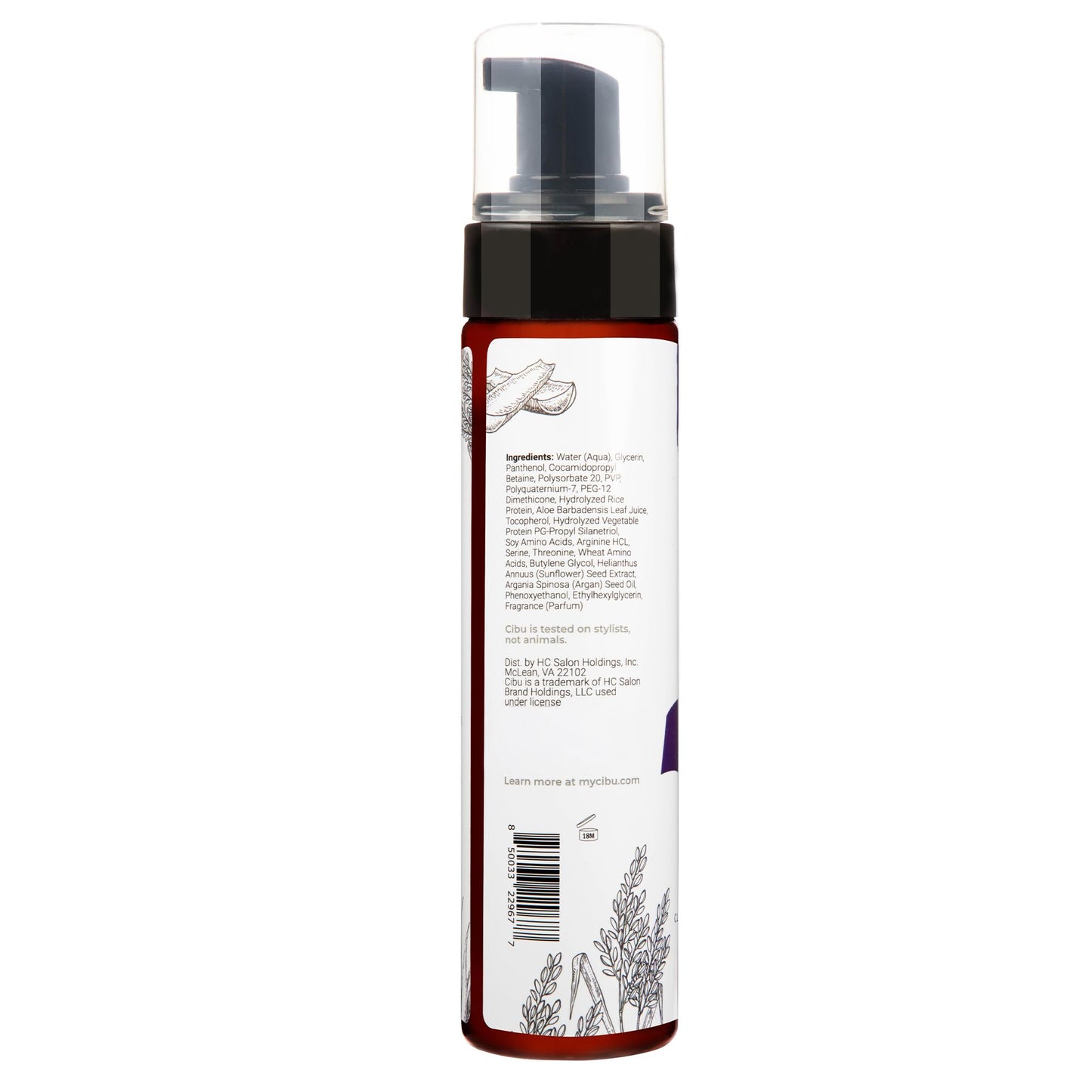 CIBU Volumizing Mousse | Travel Size Fine Hair Thickening Mousse | Strong Hold | Ultra Lightweight | Shine | Nutrient-Rich Aloevera, Rice Protein