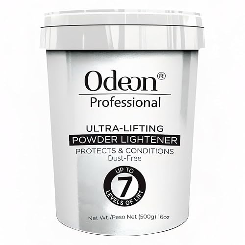 Odeon Professional Ultra-Lifting Hair Lightener Powder 16oz - Dust-Free Formula, Lifts Up to 7 Levels - Versatile Bleach for Balayage, Highlights