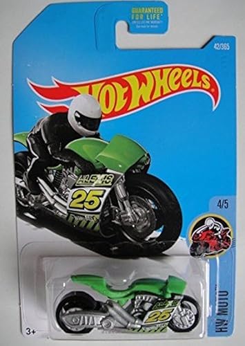 Hot Wheels 2017 HW Moto Street Stealth (Motorcycle) 42/365, Chrome and Green