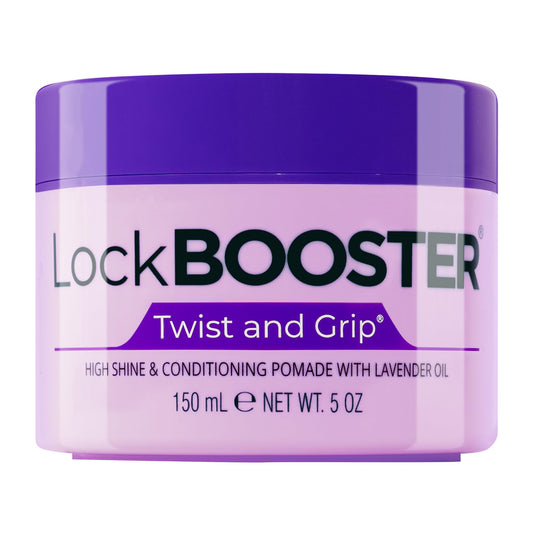 Style Factor Lock BOOSTER Twist & Grip Braid Gel (5 Oz.) with Lavender Oil - Strong Hold, Flake-Free, Frizz-Free Hair Braiding Gel for Defined