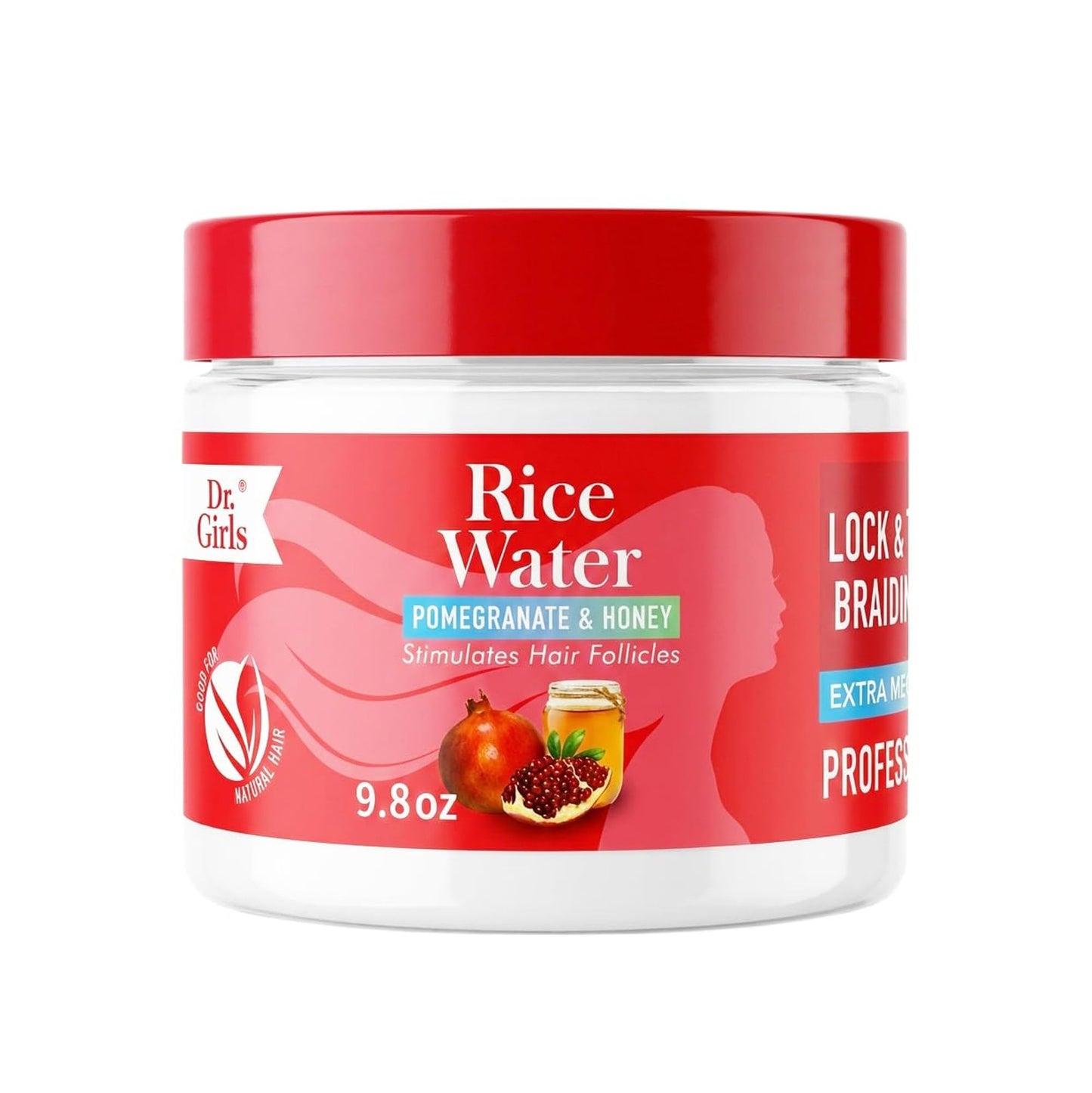 Dr Girls Super Grow Loc & Twists Braiding Conditioning Gel/9.8oz/ Extra Mega Hold (Pomegranate Honey)