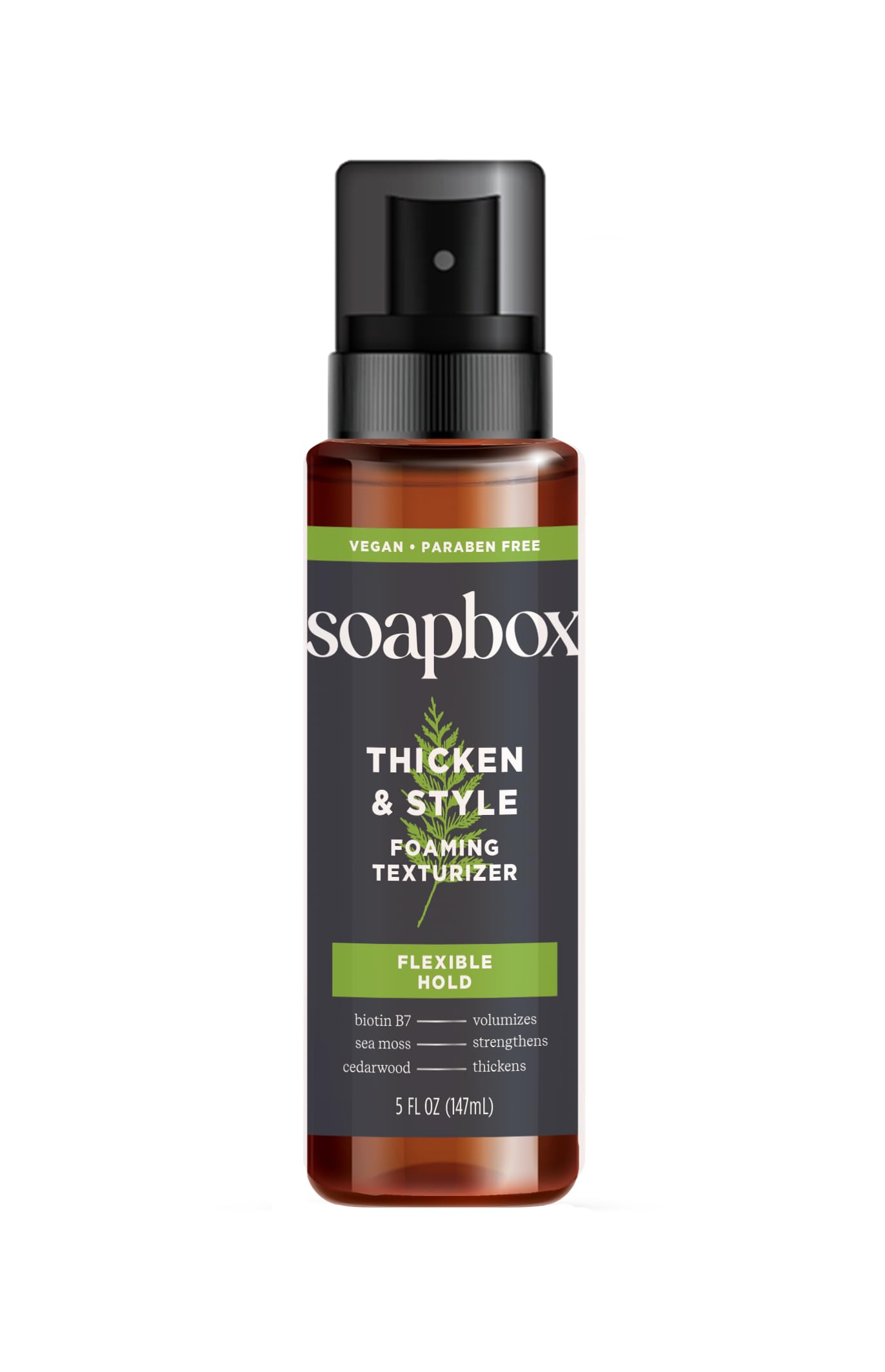 Soapbox Men's Thicken & Style Foaming Texturizer, Hair Looks Thicker, Fuller, & Volumized - Clean Ingredients Free of Harsh Chemicals, Sulfates