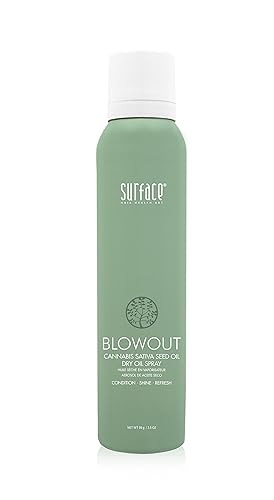 Surface Hair - Blowout Dry Oil Spray - Organic Ingredients for Women and Men, Heat-Resistant with Babassu Oil for Lightweight Conditioning for Longer