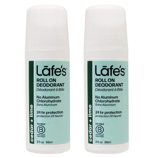 Lafe's Natural Deodorant - 3oz Roll-On Aluminum Free Natural Deodorant - Cedar & Lime - 2 Pack Beauty and Personal Care Lafe's