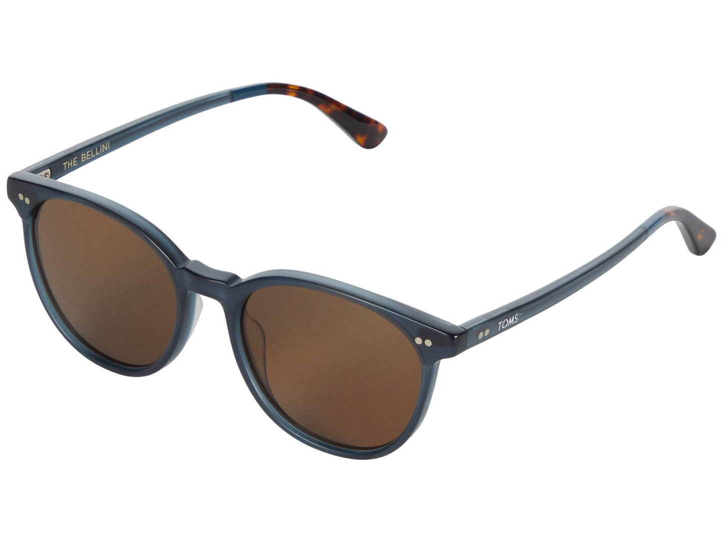 TOMS Bellini Round Sunglasses - Handcrafted Unisex Sunglasses with Acetate Frames - UV Protection Glasses w/Case - 5 Hinges and Base 4 Lens