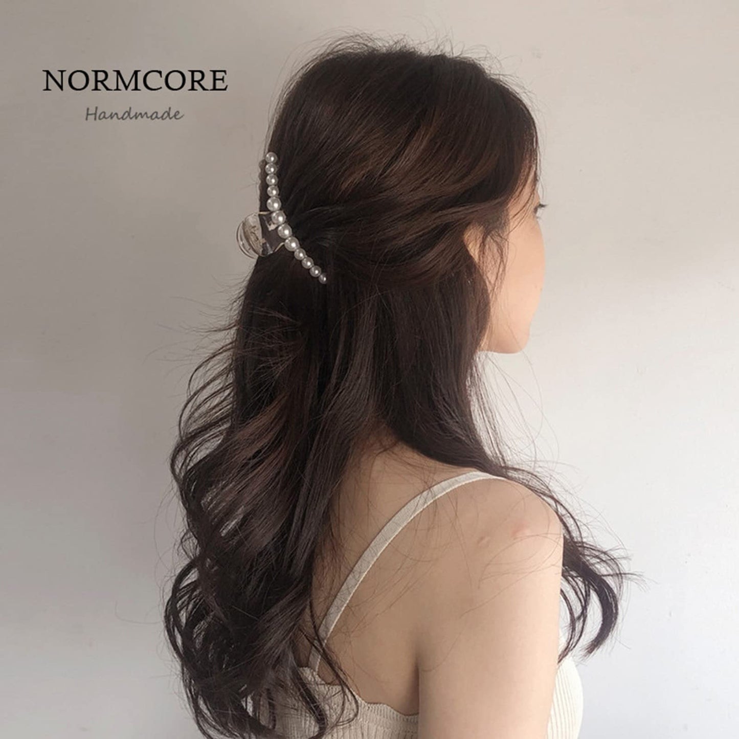 Mehayi 4 PCS Large Pearl Hair Claw Clips for Women Girls, Hair Barrette Clamps for Thick Thin Hair, Fashion Hair Accessories Headwear Styling Tools