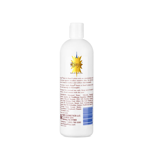 Rinju Body & Hand Lotion - Non-Greasy Lotion for Women & Men - 16 Oz Enriched with Vitamin E for Extremely Dry Skin - Skin Care Essentials