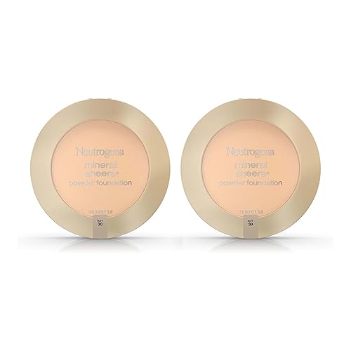 Neutrogena Mineral Sheers Compact Powder Foundation, Lightweight & Oil-Free Mineral Foundation, Fragrance-Free, Buff 30,.34 oz