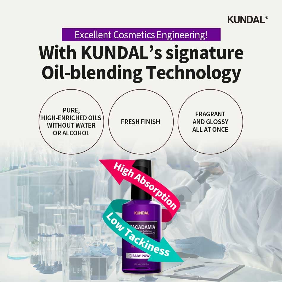 Kundal Pure Natural System, Macadamia Ultra Hair Serum, Baby Powder Scent, Only 7 Second, 100ml / 3.5 Fl Oz × 2P Set