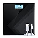 Uten Digital Weight Scale, USB Charging Bathroom Weight Scale, Three-Color LCD Back Light Display, Slim Design, 400Ibs/180kg, 6mm Tempered Glass…