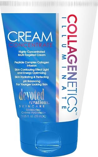Devoted Creations Collagenetics Illuminate Cream Concentrate 3oz - Highly Concentrated Multi-Targeted Cream Skin Hydrating & Perfecting - pH Balancing